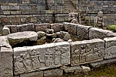 Candi Cetho - bas reliefs panels placed on the ninth terrace.